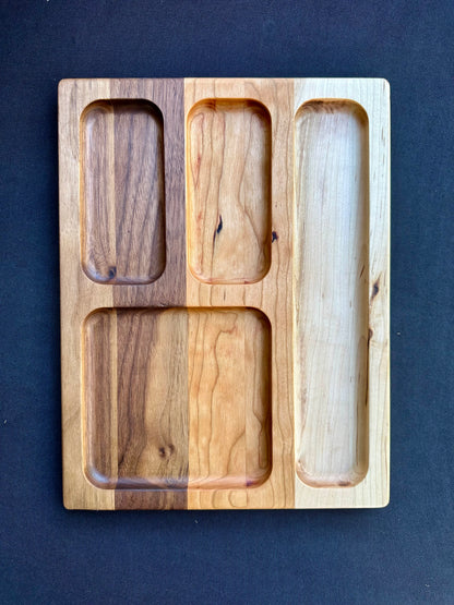 EDC Tray - 4 zone (Walnut, Cherry, Maple)